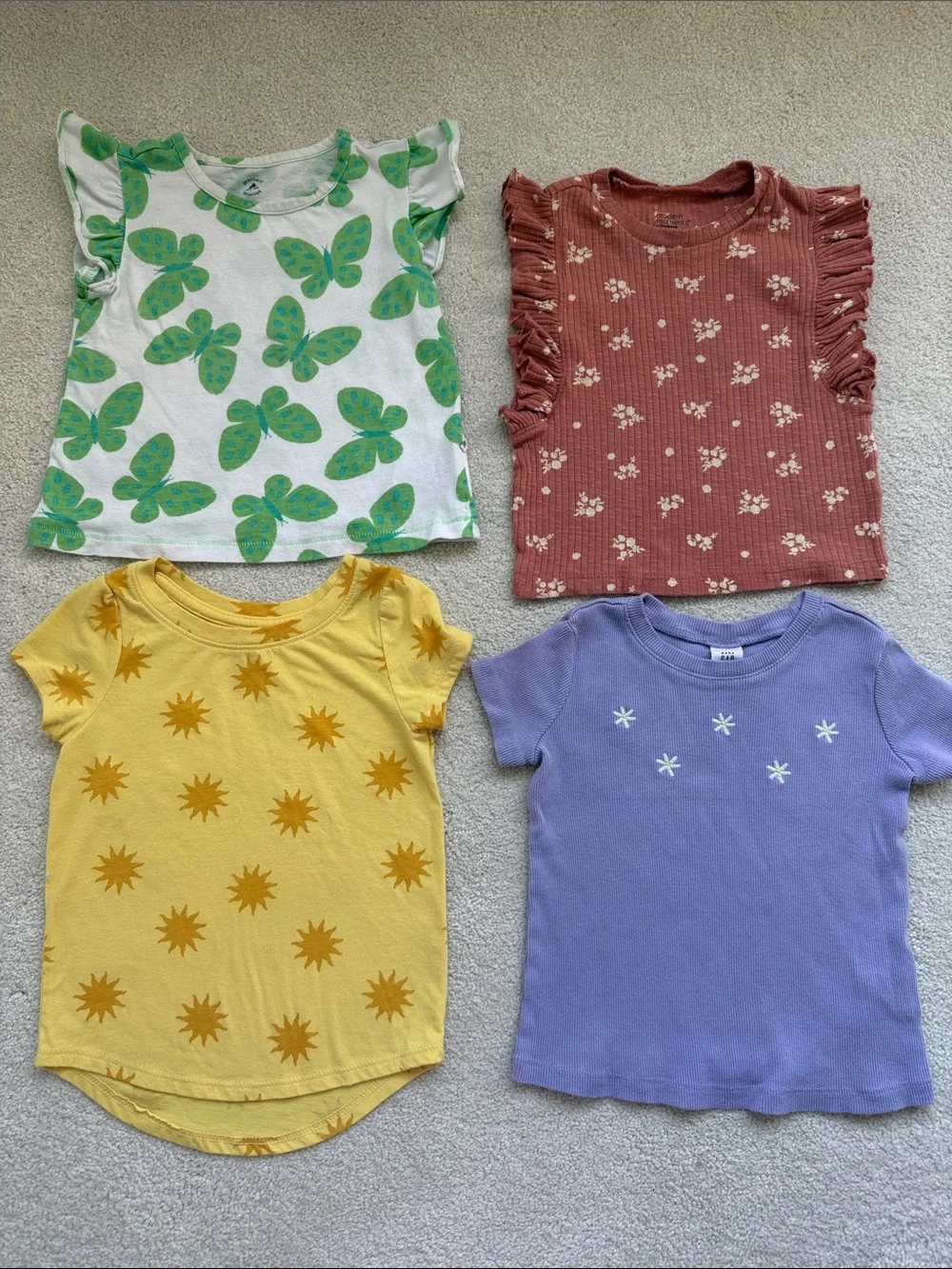 GAP/Cat & Jack/modern moments Short Sleeve Tees - Green, Rust, Yellow & Lavender